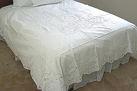cotton bed coverlet, bed cover, bed coverlet, white cotton bed coverlet